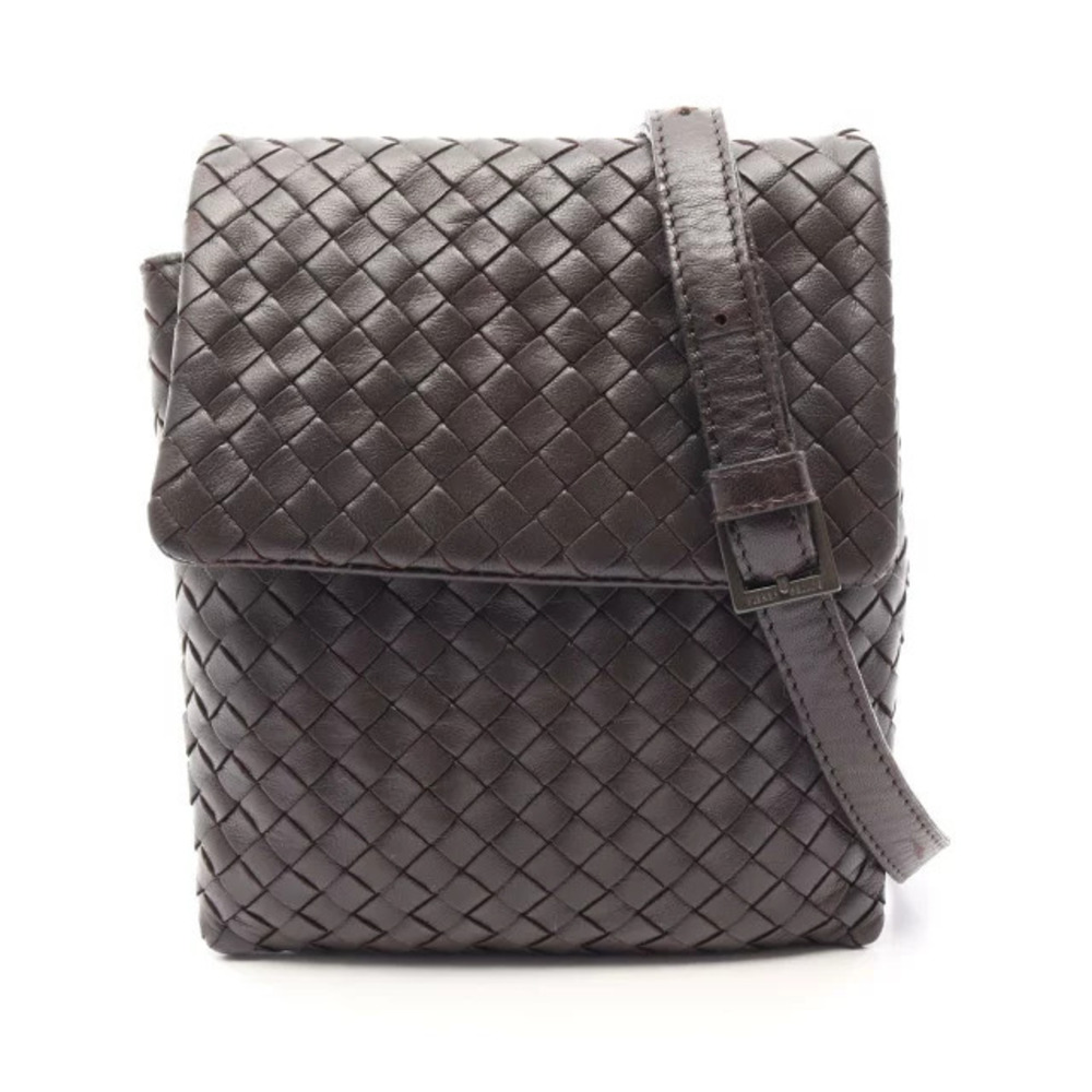 Bottega Veneta Intrecciato Leather Shoulder Bag Brown